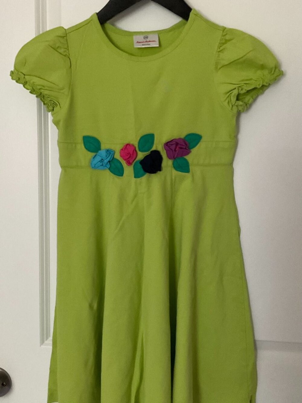 Hanna Andersson Dress with 3D Flowers. Size  120 (US 6-7).